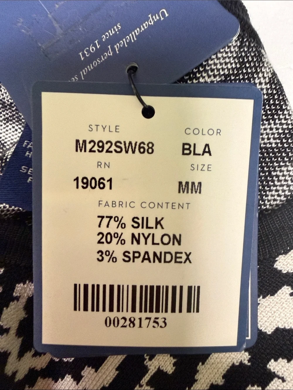 Doncaster Black & White Geometric Circle Print Crewneck Sweater Size Medium